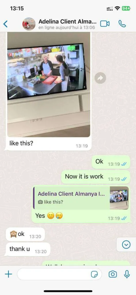 Buzz IPTV customer WhatsApp feedback screenshot Wtsp4 high quality streaming on Buzz IPTV Canada